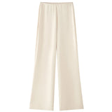 HXAO Satin Pant Sets Women's Two Pieces Set Strapless Off Shoulder Tube Vest 2 Piece Sets Woman Outfit High Waist Trousers Sets