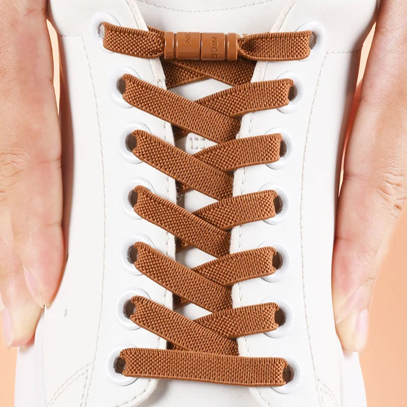 8mm Elastic No-Tie Shoelaces with Button Lock