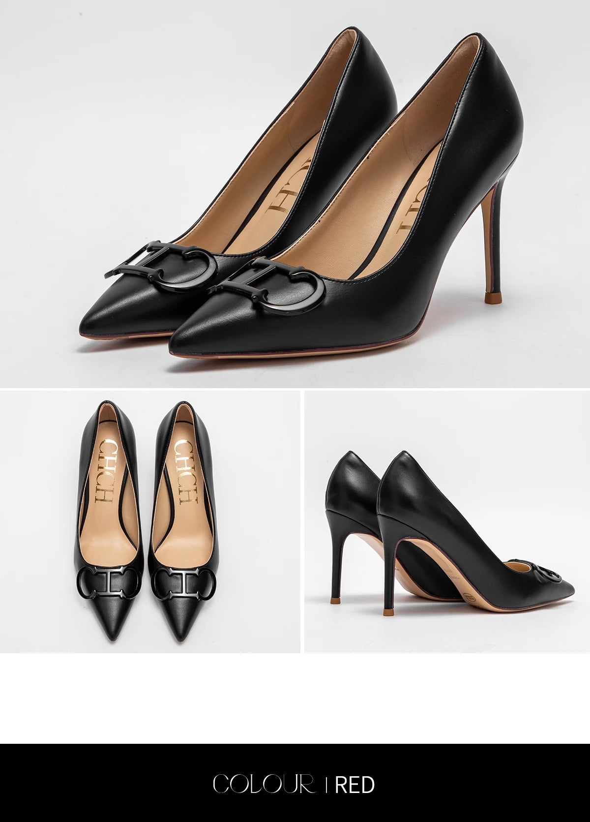 CHCH Women's Pointed Toe Ankle Strap Platform Heels