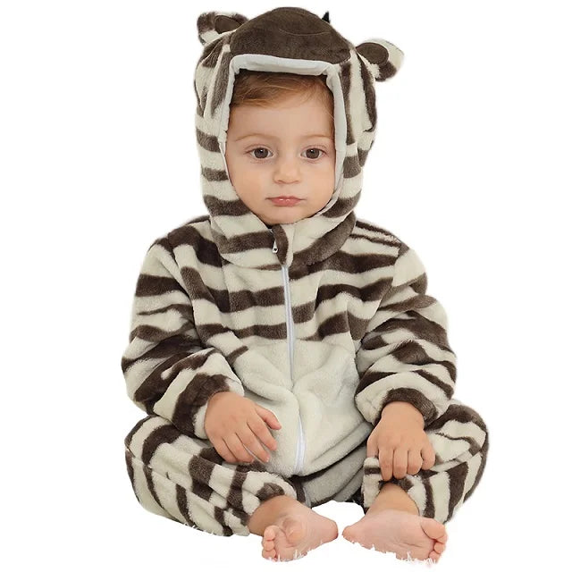 Plush Hooded Baby Winter Romper