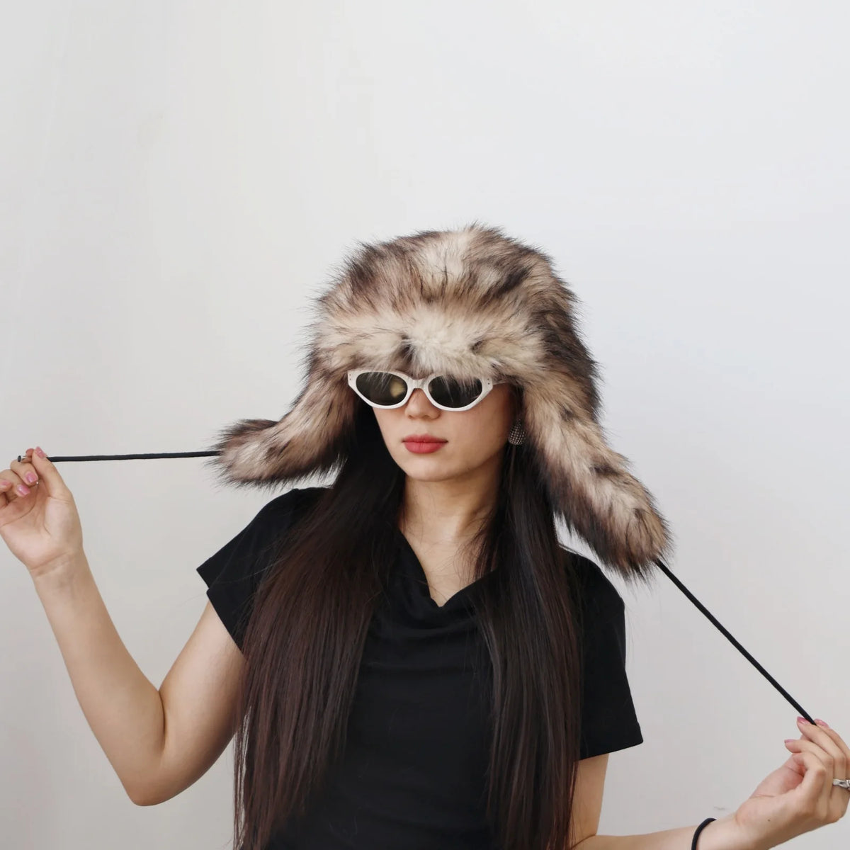 Leopard Print Faux Fur Winter Bomber Hat