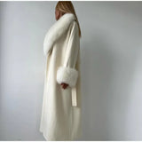 Faux Fur Patchwork Woolen Overcoat