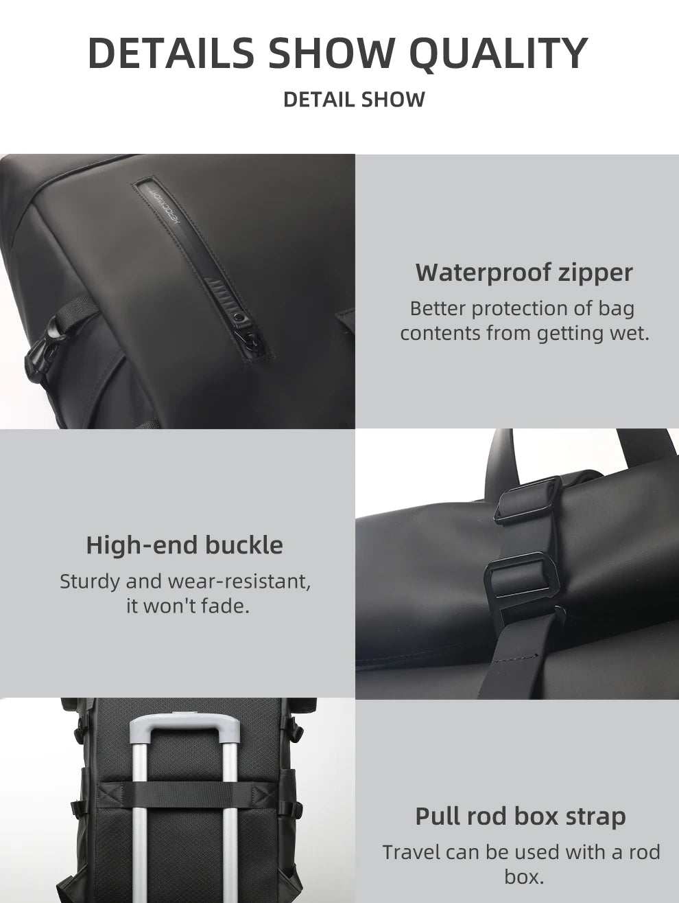 Heroic Knight Men's Backpack Waterproof Roll Top Backpack Women Travel Expandable USB Charging Large Capacity Laptop Bag Mochila