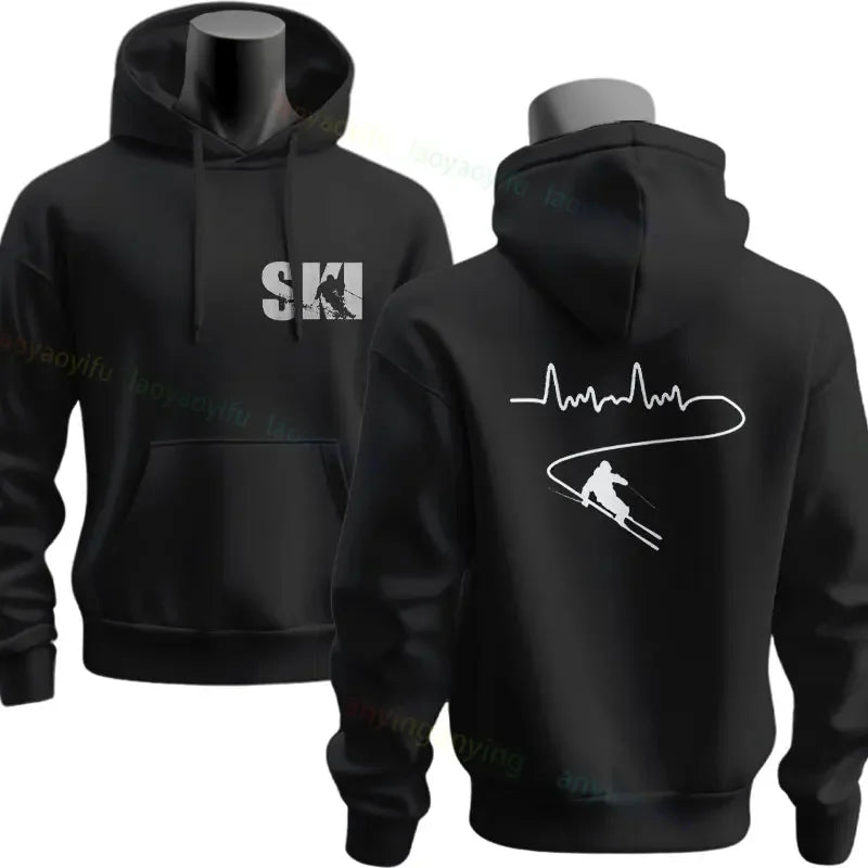 Men's Ski & Snowboard Graphic Hoodie for Fall and Winter