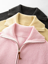 Women's Loose Fit Wool Blend Zipper Cardigan – Fall/Winter 2025 USA Style