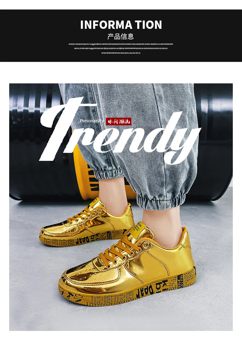 Men's Glitter Lace-Up Streetwear Sneakers