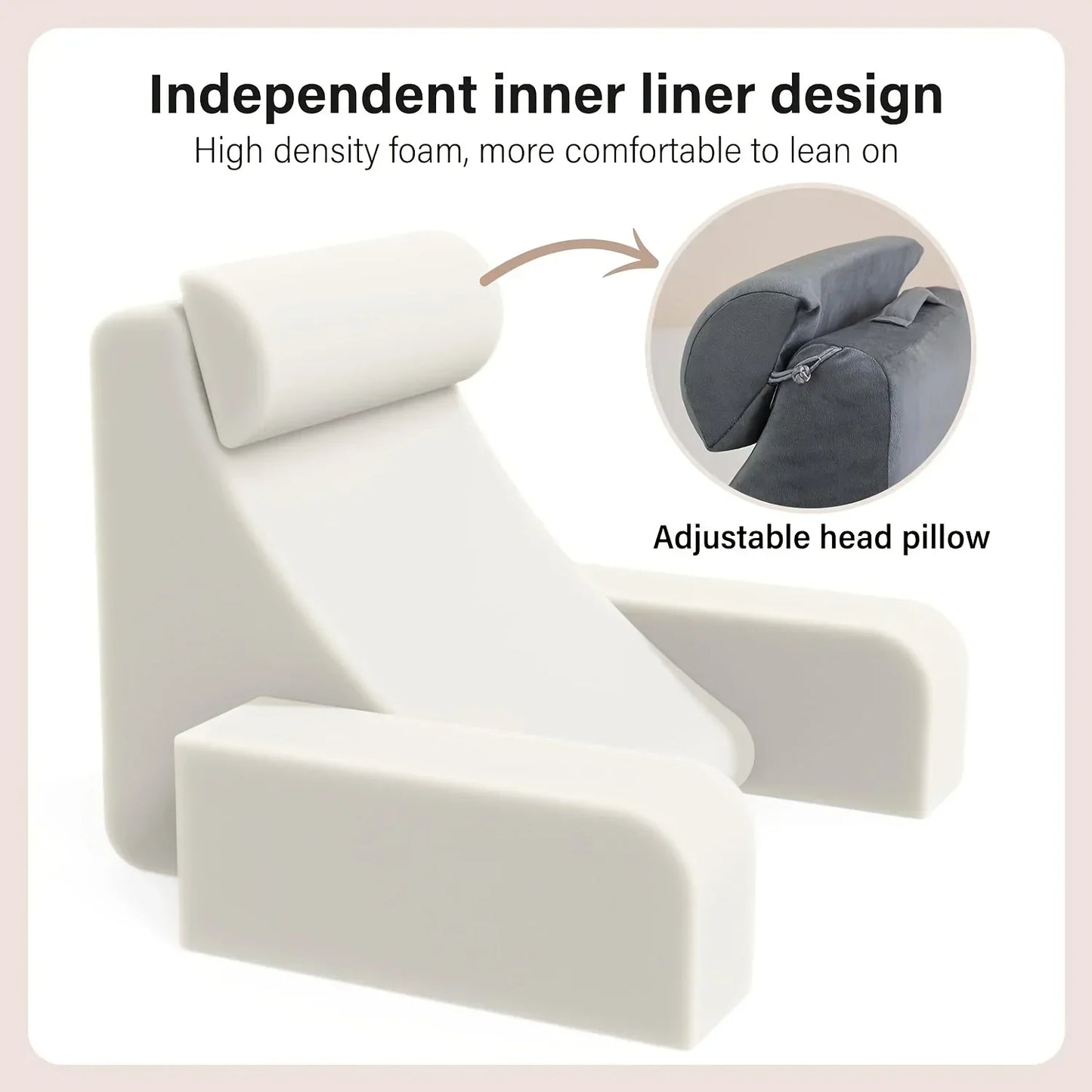 Reading Pillow for Bed Extra Large Arm Rest Pillow Memory Foam Bed Rest Pillow for Reading TV Gaming Comfort Bed Chair Cushion