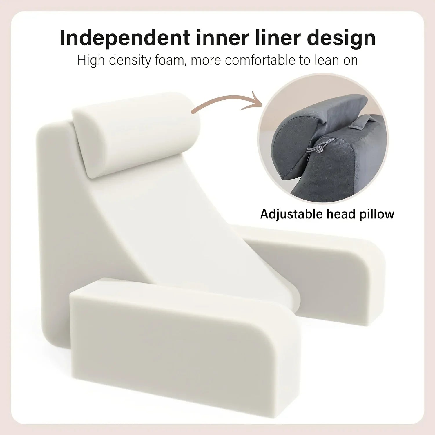 Reading Pillow for Bed Extra Large Arm Rest Pillow Memory Foam Bed Rest Pillow for Reading TV Gaming Comfort Bed Chair Cushion