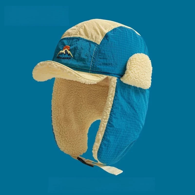Embroidered Plush Earflap Bomber Hat – Unisex Winter