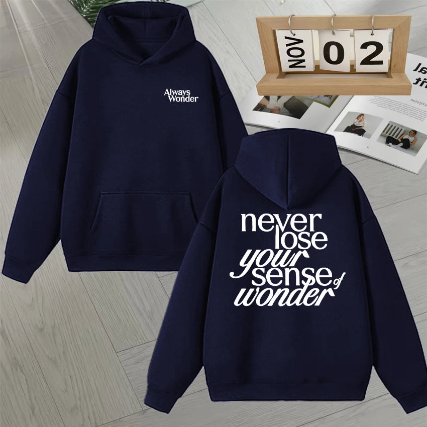 2025 Thai Drama The Secret of Us Autumn Winter Hoodie Always Wonder Letter Print Pullover Trendy Long sleeve Fleece Sweatshirts