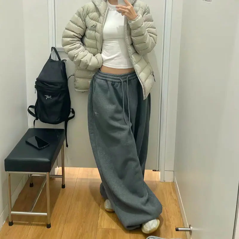 Women's High-Waist Wide-Leg Sweatpants