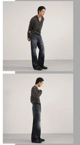 Men's Blue-Gray Relaxed Fit Jeans