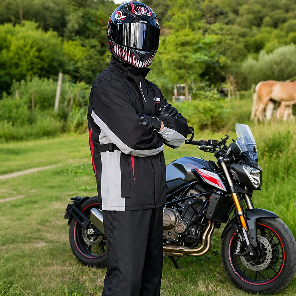 Waterproof Motorcycle Raincoat – Breathable Riding Suit