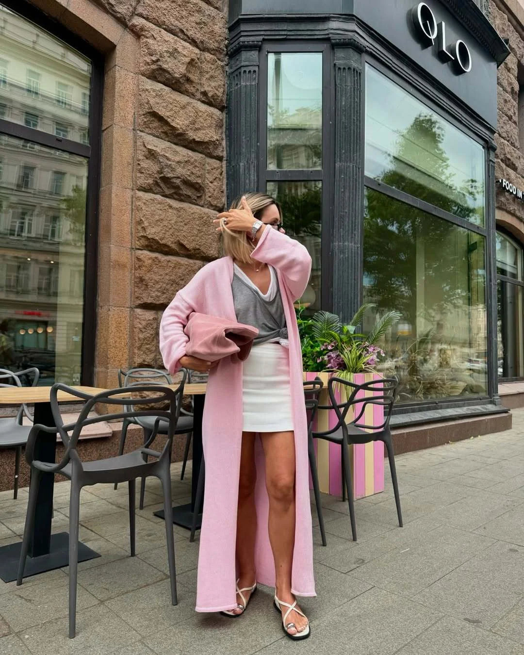 Hirsionsan Soft Loose Sets Women Two Pieces Long Sleeve Cardigan & Vest Dresses Elegant Female Hollow Outfits Cotton Tracksuit