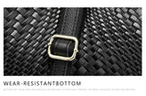 Fashionable and luxurious woven pattern casual versatile black woven pattern daily commuting cowhide women's handbag