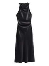 Elegant Satin Summer Slip Dress | Chic Evening Midi for Women