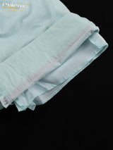Clacive Fashion Loose Blue Cotton Home Women's Two Pieces Set 2025 Elegant Long Sleeve Shirt With High Waist Shorts Set Female