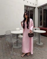 Hirsionsan Soft Loose Sets Women Two Pieces Long Sleeve Cardigan & Vest Dresses Elegant Female Hollow Outfits Cotton Tracksuit
