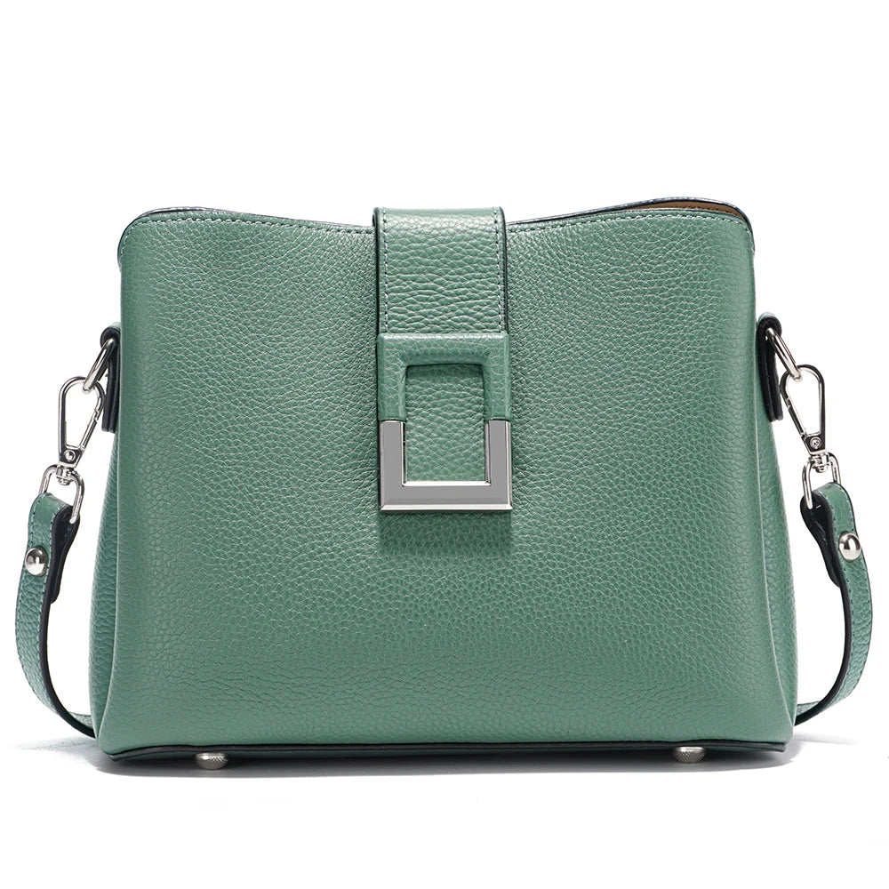 Zency Genuine Leather Bucket Shoulder Bag for Women