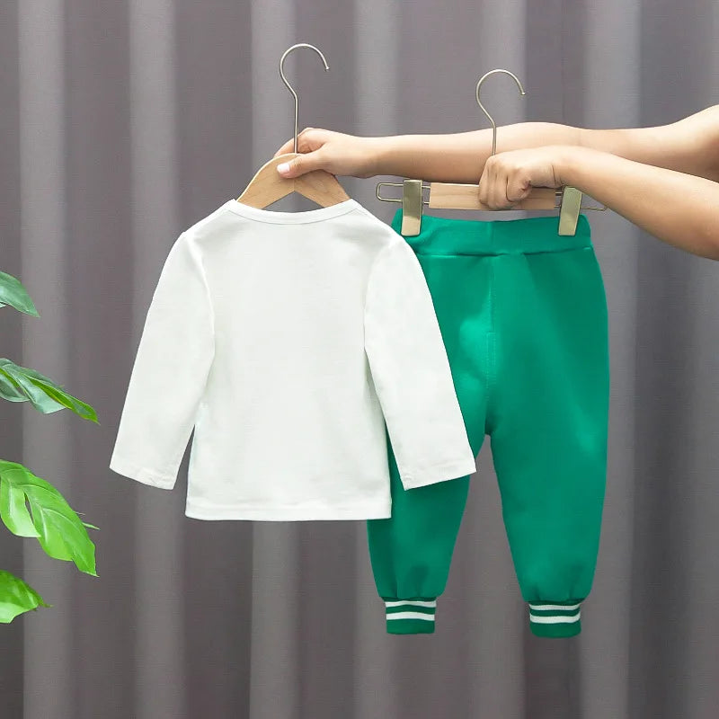 3pcs Set Kids Boys Clothes Baseball Coat+T-Shirt+Pant Spring Autumn Letter Print Sweatshirts Black Sports Casual Outfits Clothes