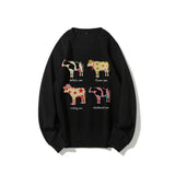 Cute Cartoon Cow Print T-Shirt Pure Cotton Washed Shoulder Round Neck Neutral Style Fashion Trend New High Quality Short Sleeves