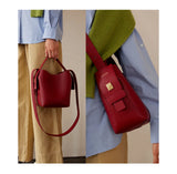 LA FESTIN Original Brand Genuine Leather Ladies Handbag Shoulder Crossbody Bag Portable Bucket Bag Female Bags Women's Bag