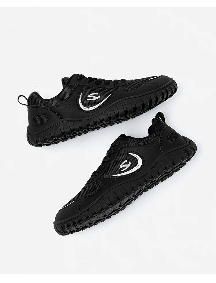 HOBIBEAR Unisex Wide Toe Sneakers Comfortable Walking Shoes Lace Up Outdoor Travel Breathable Running Sneakers