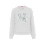 Floral Embroidered Women's Pullover Sweatshirt with O-Neck