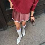 Elegant High-Waist Satin Mini Skirt