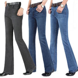 Men's Mid-Rise Flare Jeans | Slim Fit Denim Trousers