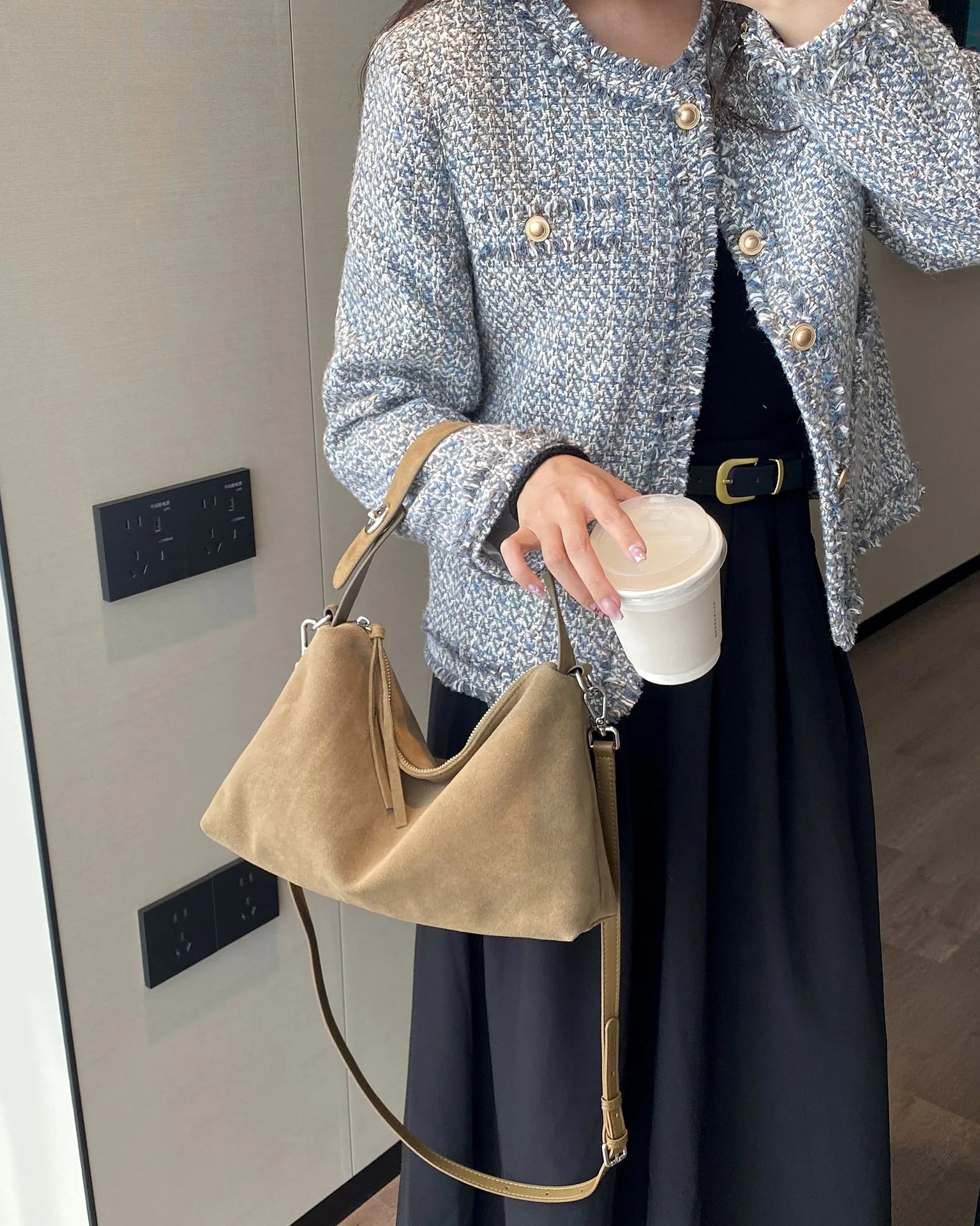 Luxury Suede Boston Tote