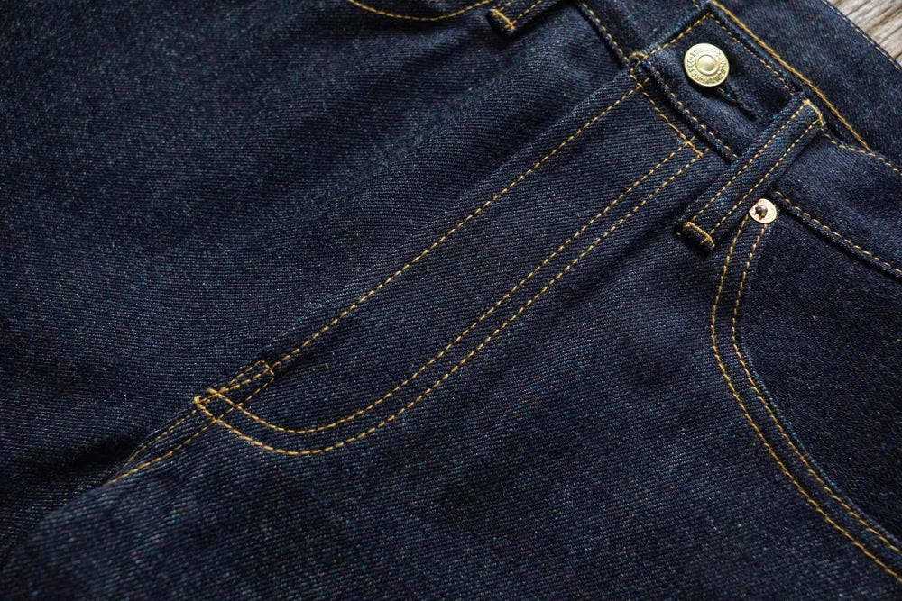SAUCE ZHAN Mens Jeans Rainbow Sanforized Selvedge Denim Jeans Man Python Skin Labels Regular Fit 14 Oz