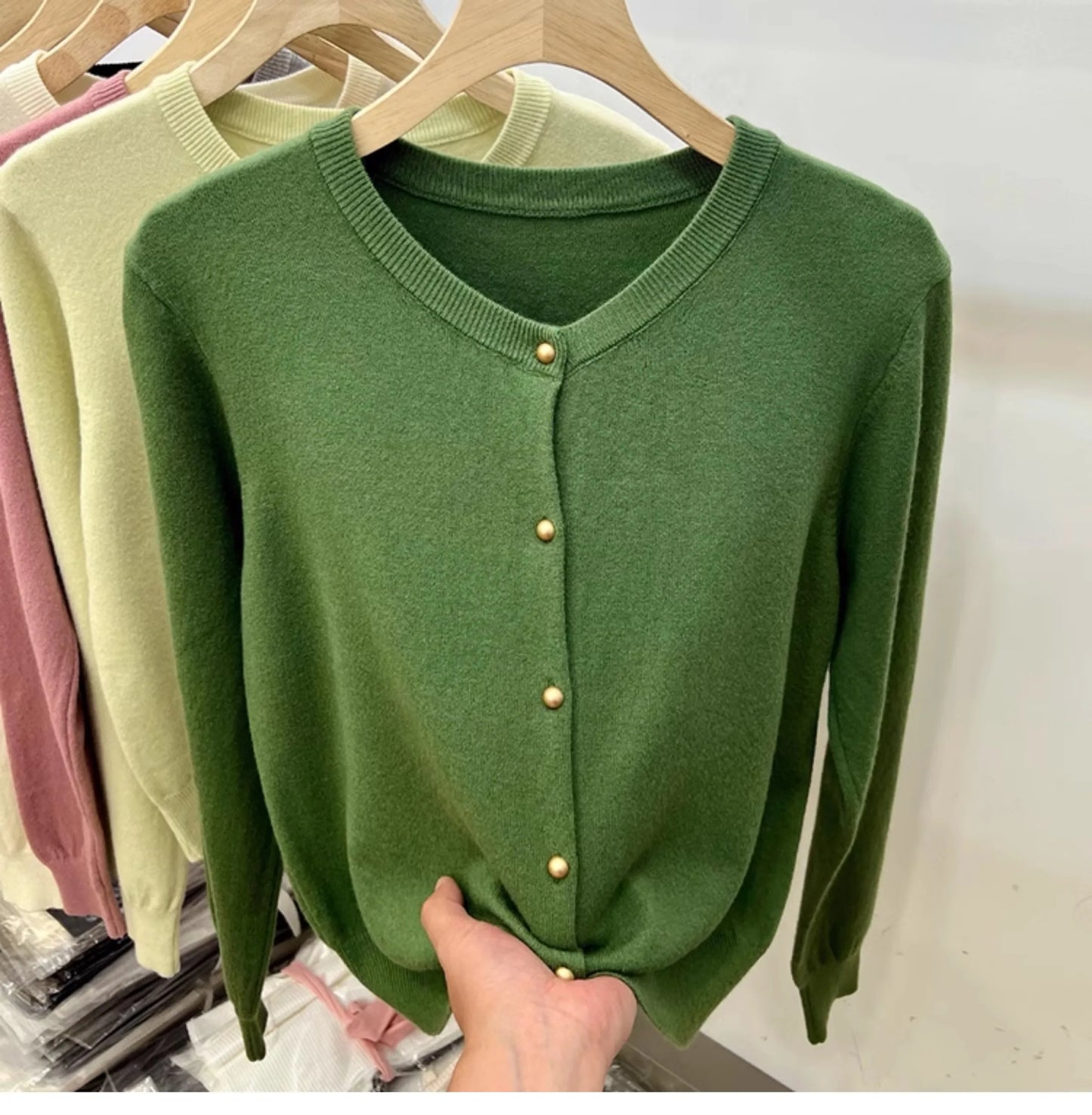 Classic O-Neck Knit Cardigan