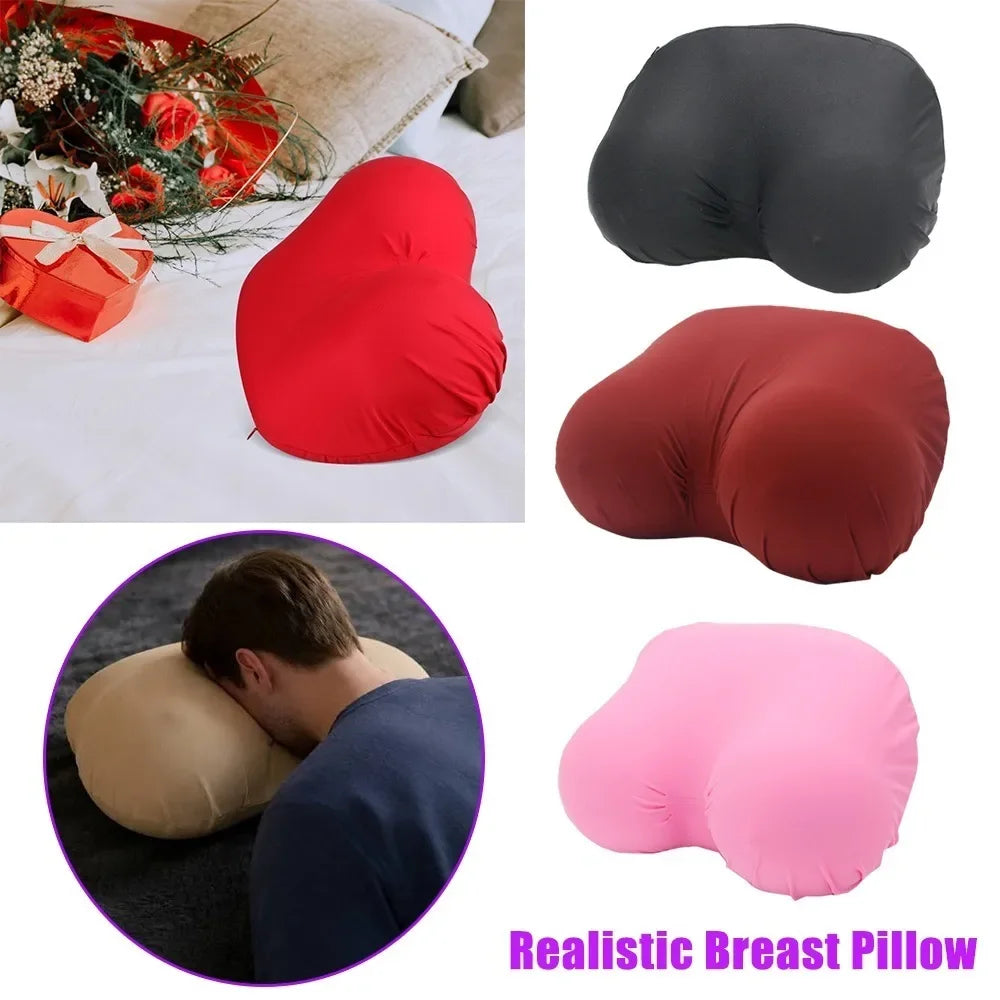Slow Rebound Memory Foam Breast Pillow Realistic Female Chest Cushion for Sleeping Anxiety Relief Anime Lover Gift for Men Soft