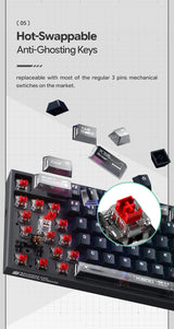 MACHENIKE K500 Mechanical Keyboard Wired Gaming Keyboard K500-B94 Hot Swappable 94 Keys 90% Layout RGB BackLight for PC Laptop