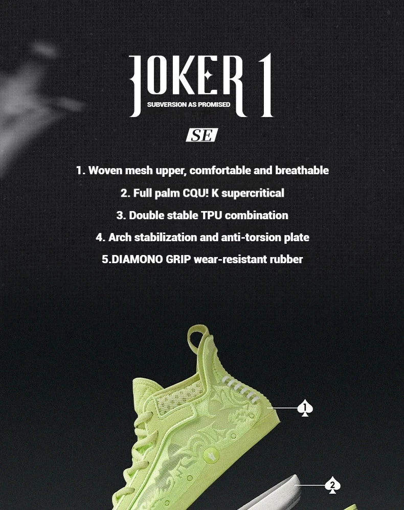 361 Degrees Joker 1 SE Men Basketball Shoes New Trendy Leather Breathable Shock-Absorbing Wear-resistant Male Sneakers 672521123