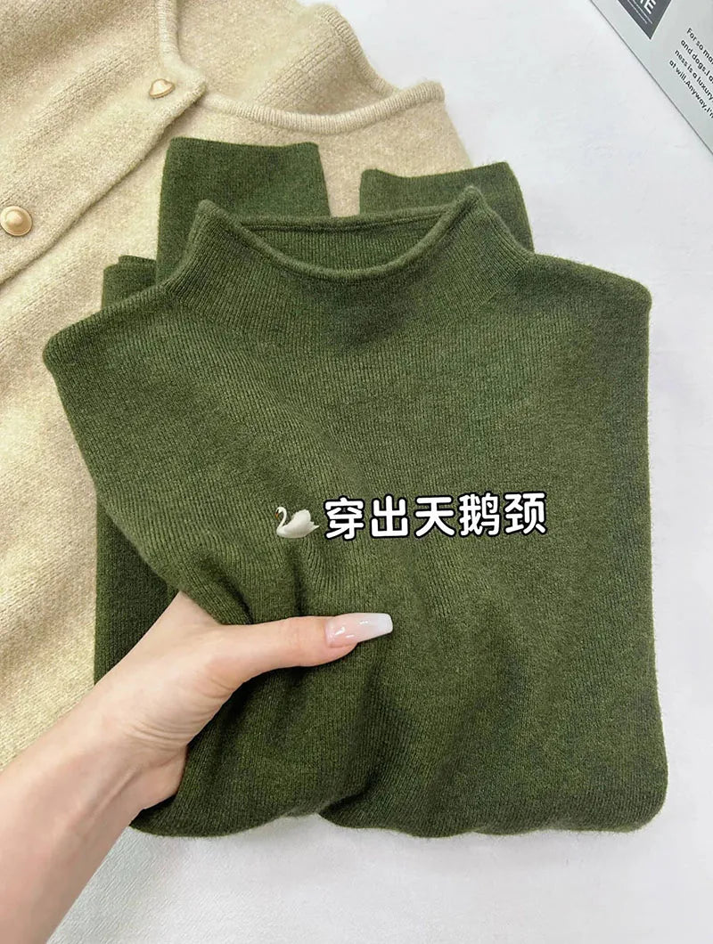 Women's Mock Neck Slim Fit Knit Sweater