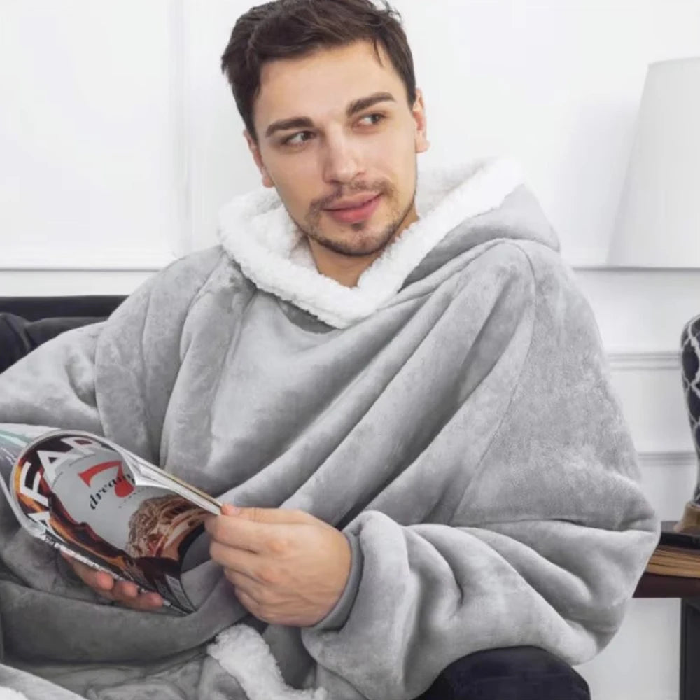 Oversized Hooded Blanket Robe