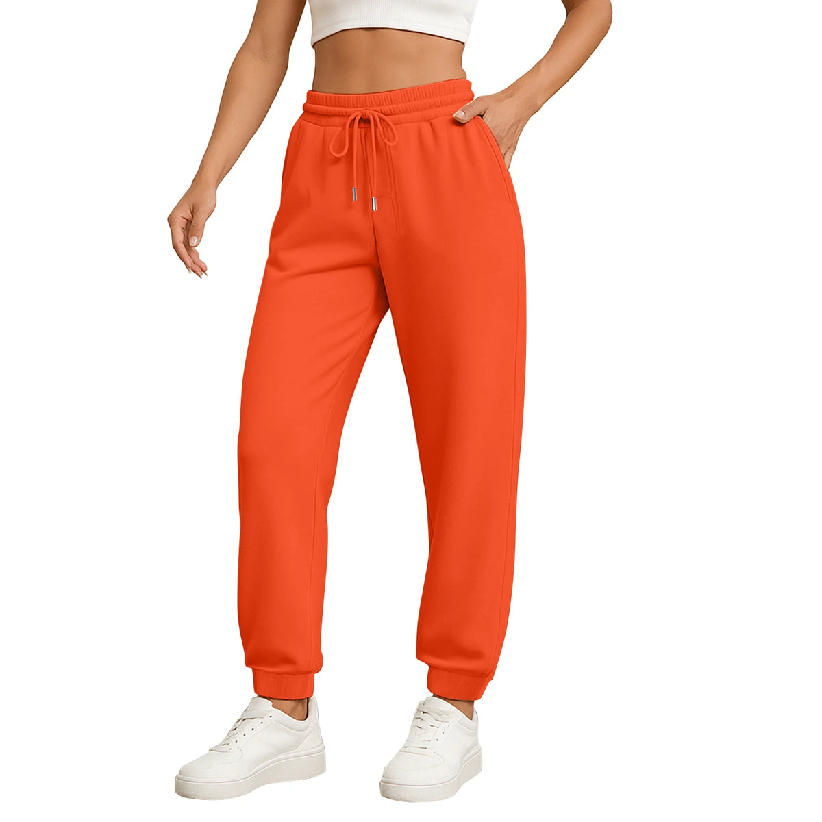 Women's High-Waist Drawstring Straight-Leg Pants