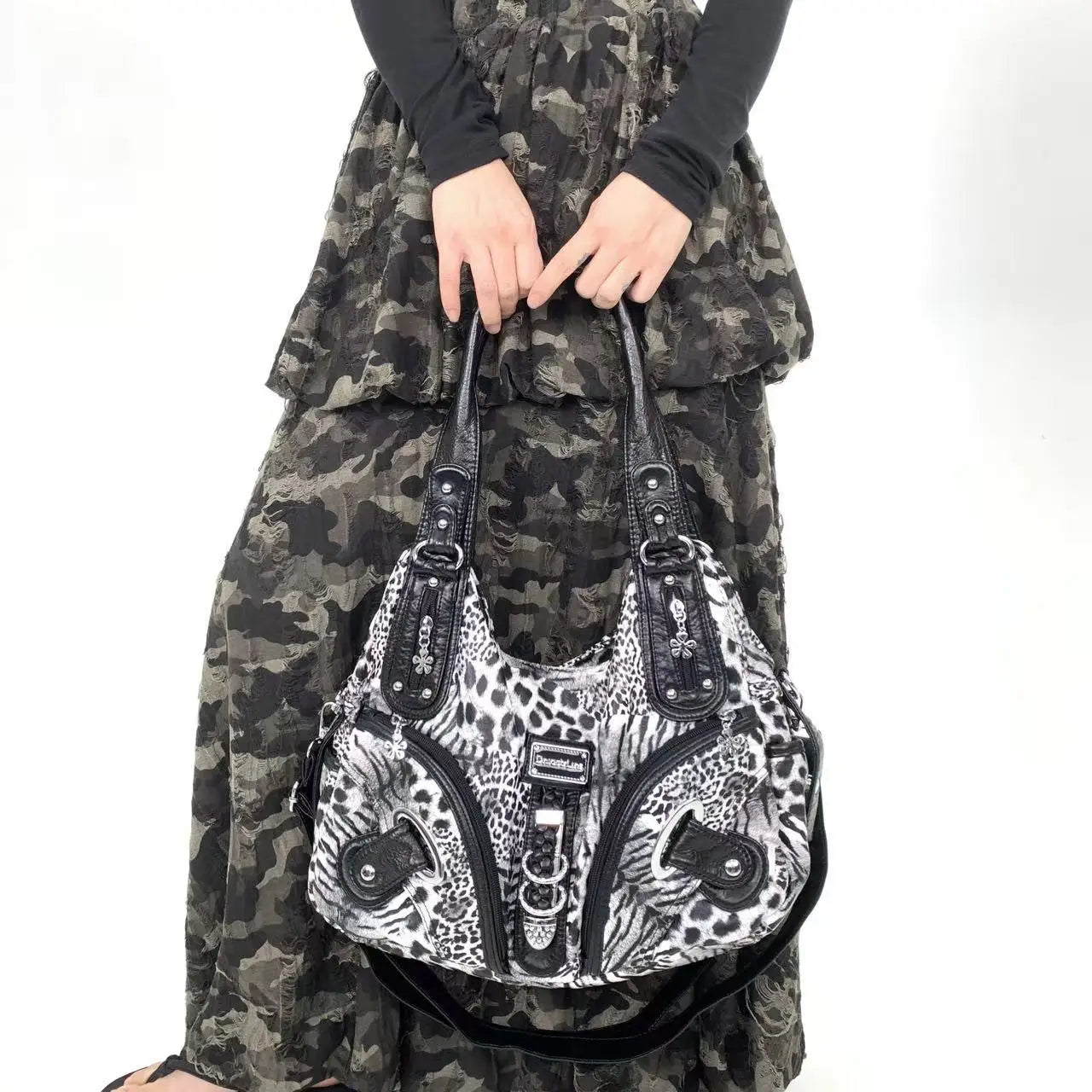 Y2K Leopard Print Shoulder & Crossbody Bag