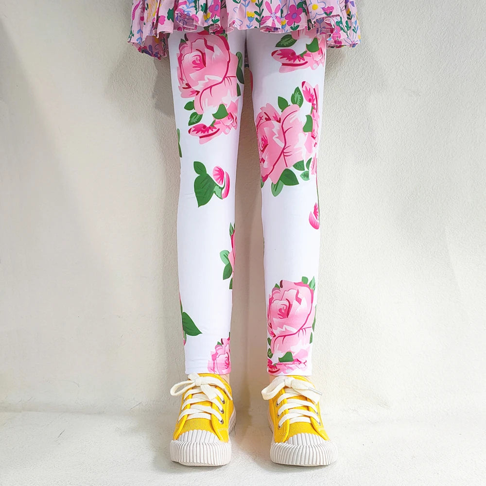 Girls' Floral Cartoon Fashion Leggings