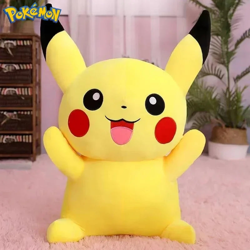 25/45/55/65CM Pokemon Pikachu Plush Doll Japanese Cartoon Animal Stuffed Toy Kawaii Pikachu Ornaments Sofa Cushion Plushies Gift