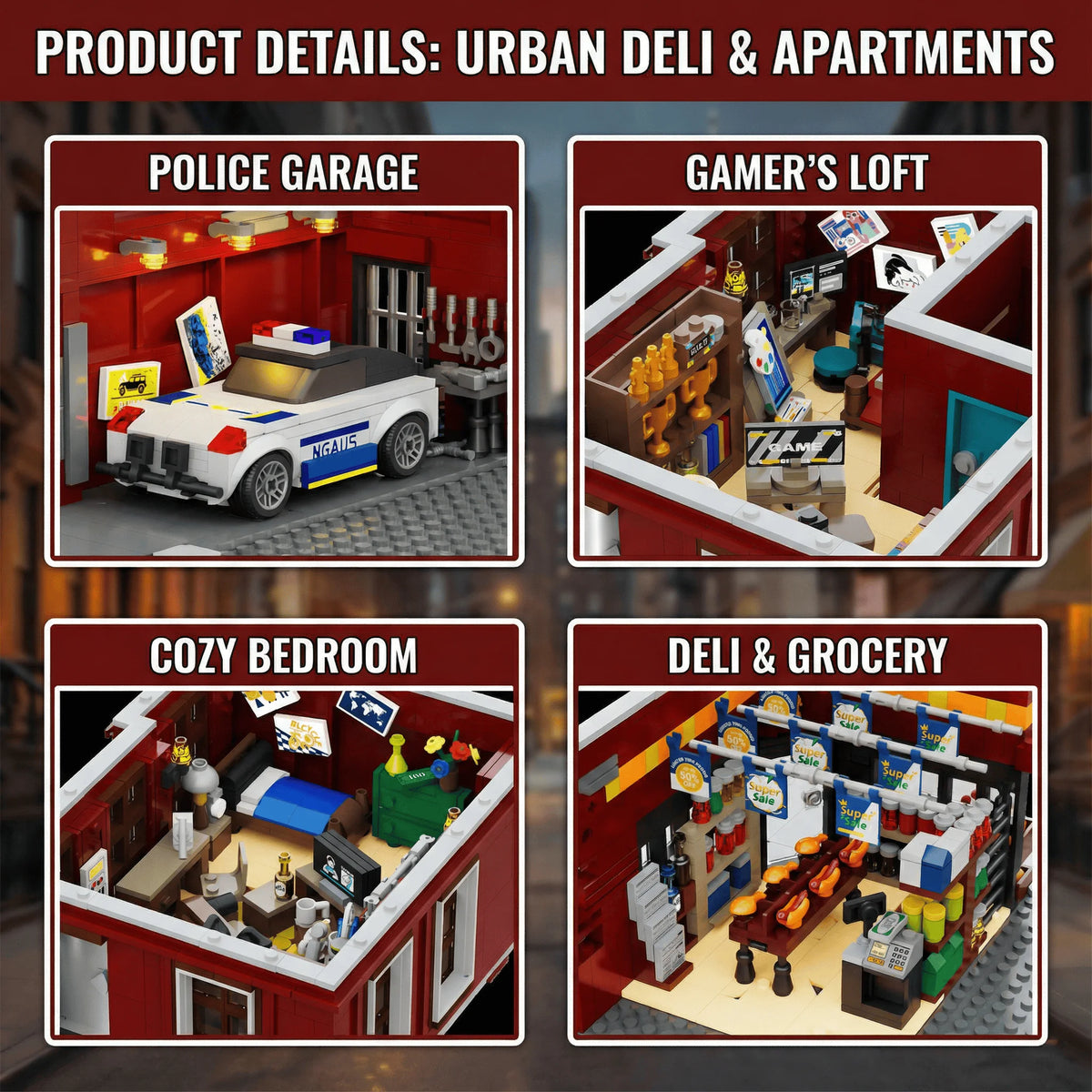 Spider Deli Apartment Building Blocks With 11 Figures Films Classic City Modular Assembly Model Kit Creative Toys Gifts 3559PCS