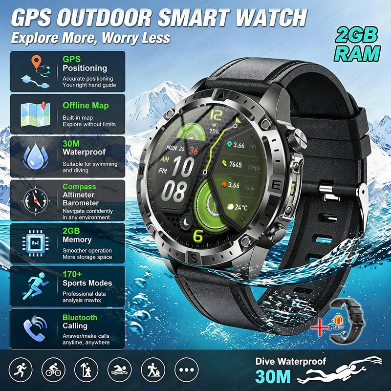 GUHUAVMI TANK Y102 GPS Smart Watch | 3ATM