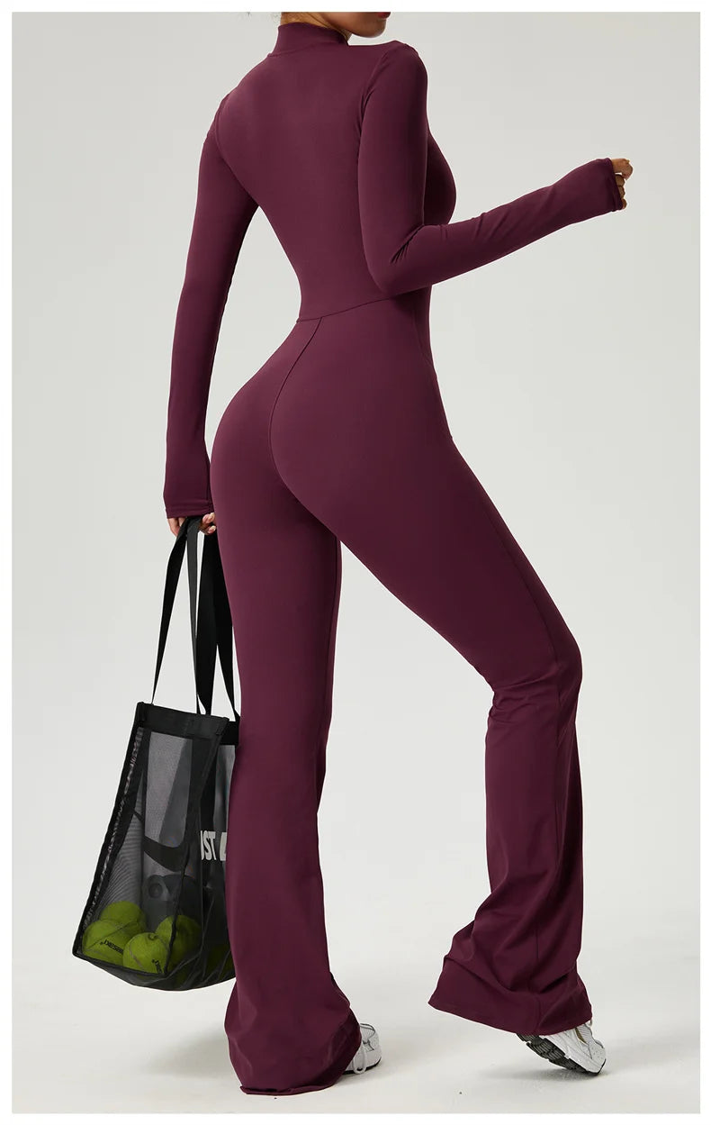 High-Performance Long Sleeve Yoga Jumpsuit