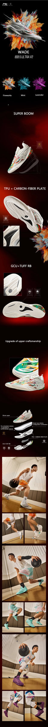 LI-NING Wade 808 5 ULTRA V2 Men's Basketball shoes Professional Support Stable Cushioned Sports Match Shoes ABAV045