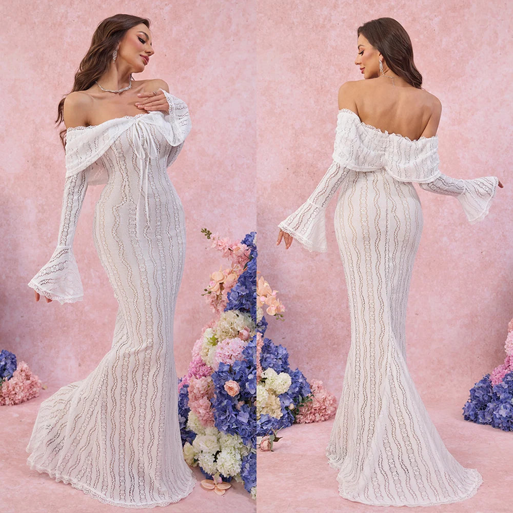 Suninheart Elegant Lace Evening Gown | Party & Prom Dress