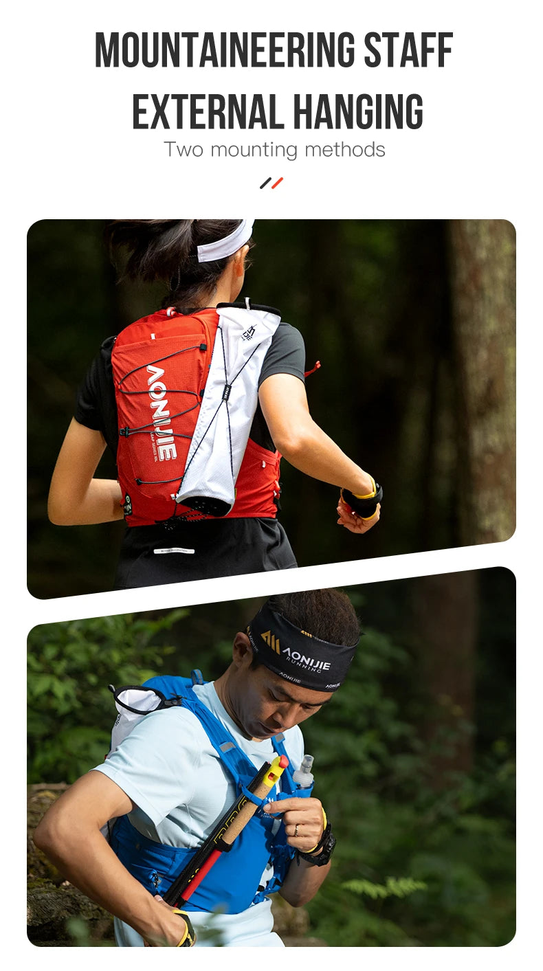 AONIJIE C9116 Unisex 10L Sports Running Backpack Lightweight Off-Road Hydration Pack for Hiking Off-road Cycling Race Marath