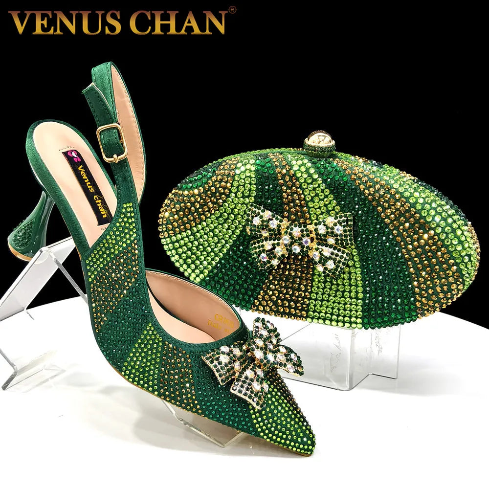 Venus Chan Pointed-Toe Heels & Handbag Set for Women