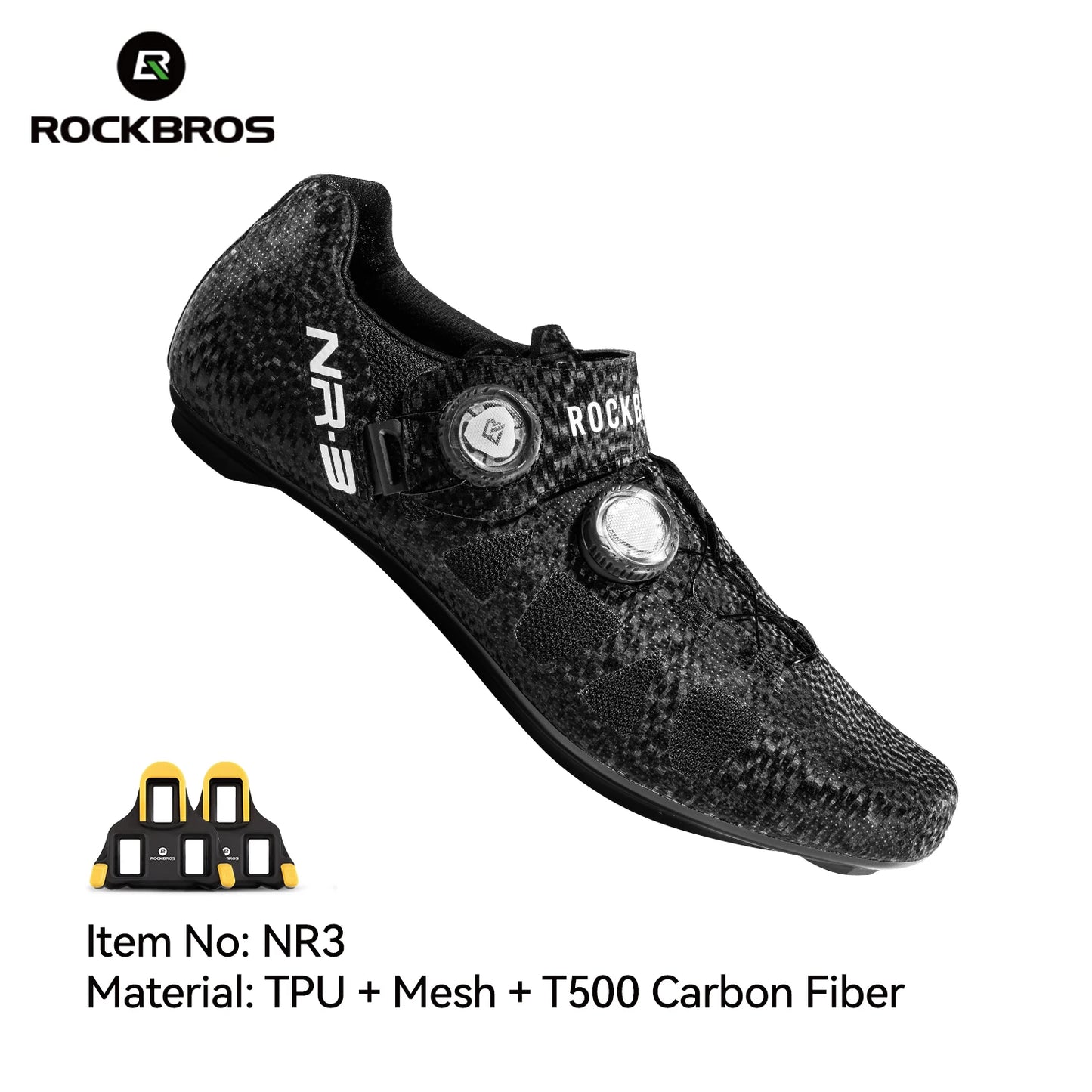 ROCKBROS Professional Cycling Shoes Knob Buckle Fastening Road Bike Self-Locking Shoes Bicycle SPD Cleats Shoes Cycling Footwear